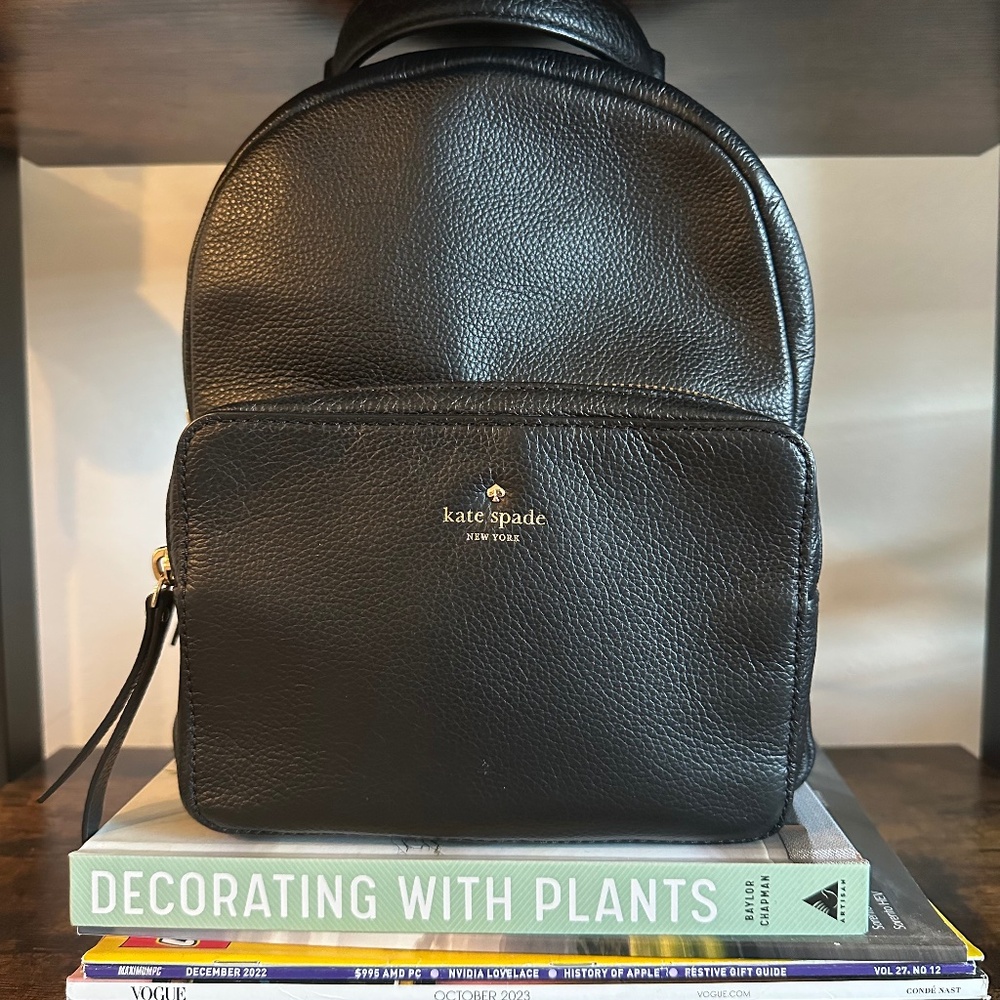 Kate Spade Black Leather Backpack